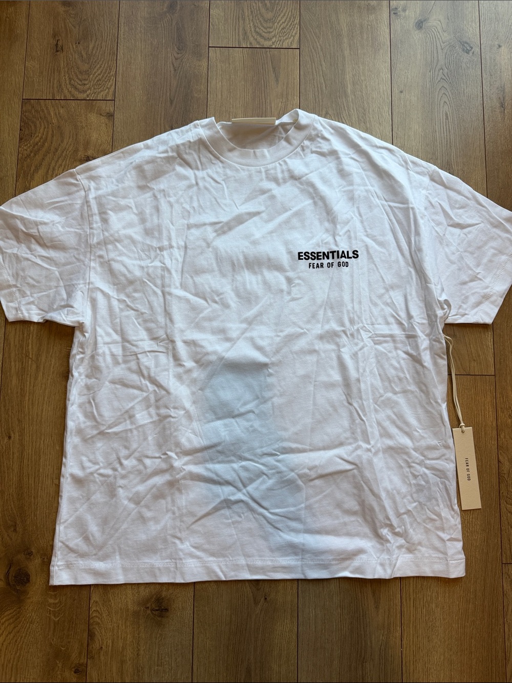Essentials White boxy Short Sleeve Logo T-Shirt for Men